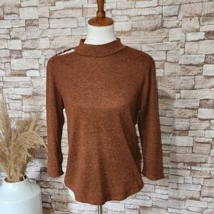Alison Andrews Brown Long Sleeve Sweater